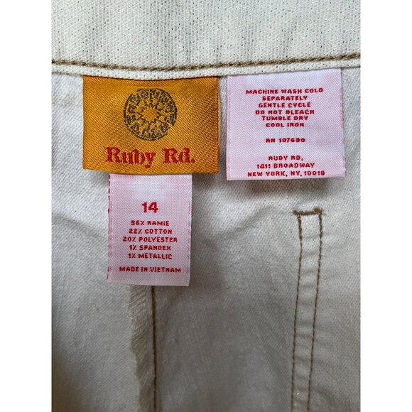 Ruby Rd Womens Gold Sequin Long Sleeve Top & Pants Set Cotton/Spandex XL / 14 - Picture 9 of 14